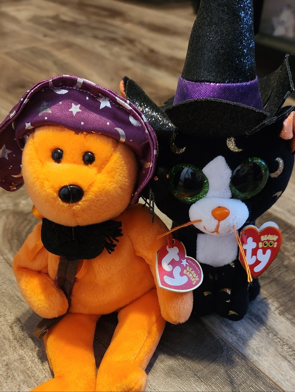 Ty Beanie Babies Prunella And Pandora NWT Halloween Beanie Boos